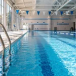 Indoor swimming pool with clear water